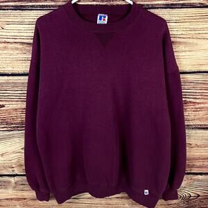 Vintage 1990s Russell Athletic Maroon Made in USA Crewneck
